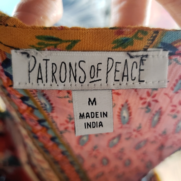 BOHO Patrons of Piece patch work rayon dress sz M - Picture 3 of 15
